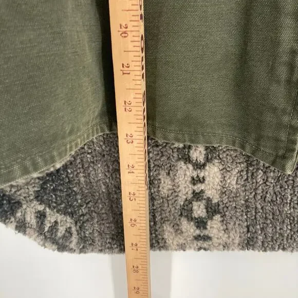 VTG Carhartt Wip Vest Canvas Green Sherpa Aztec Southwest USA Rare 90s Western